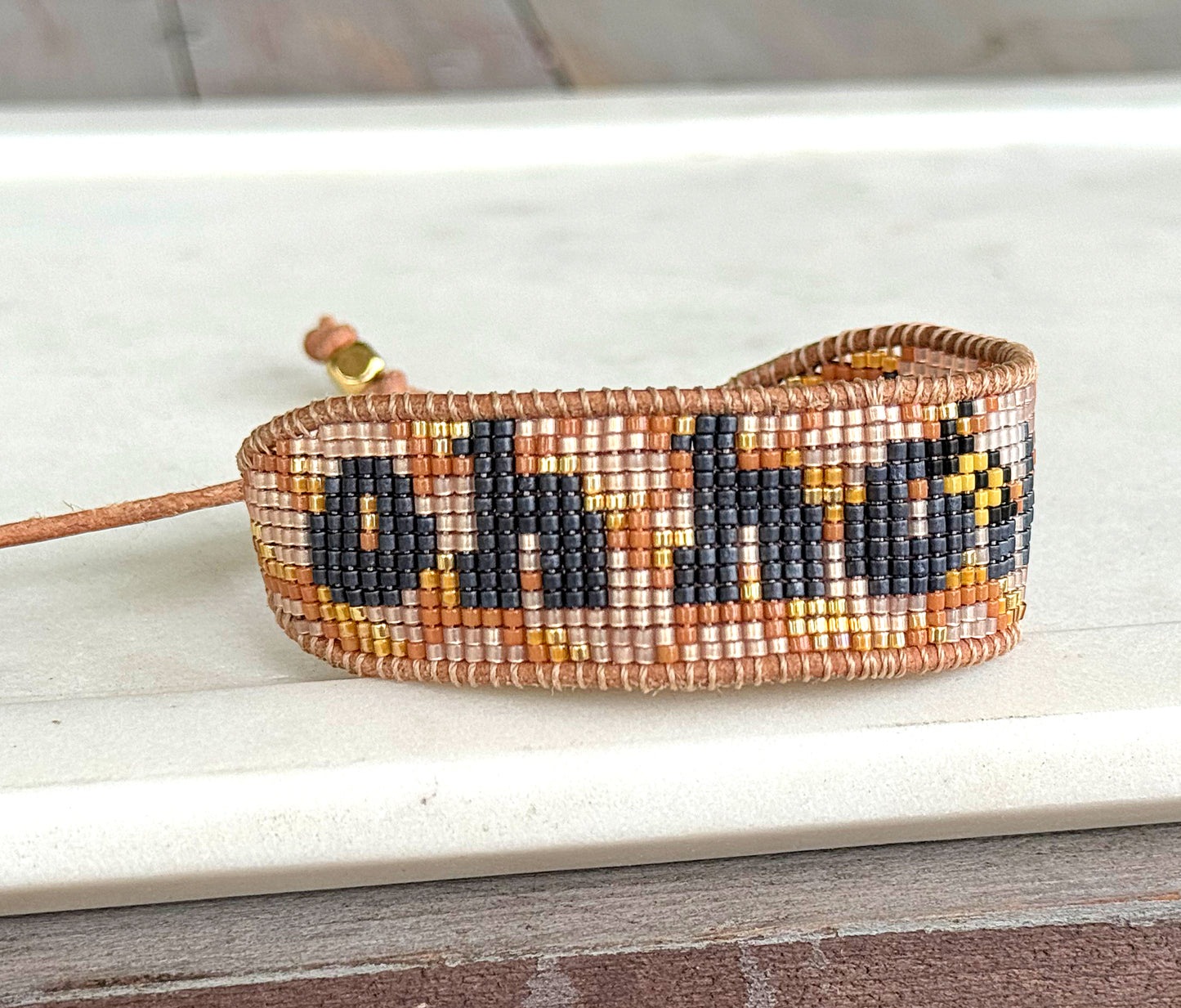 Oh Honey bee Bead Loom Woven Bracelet