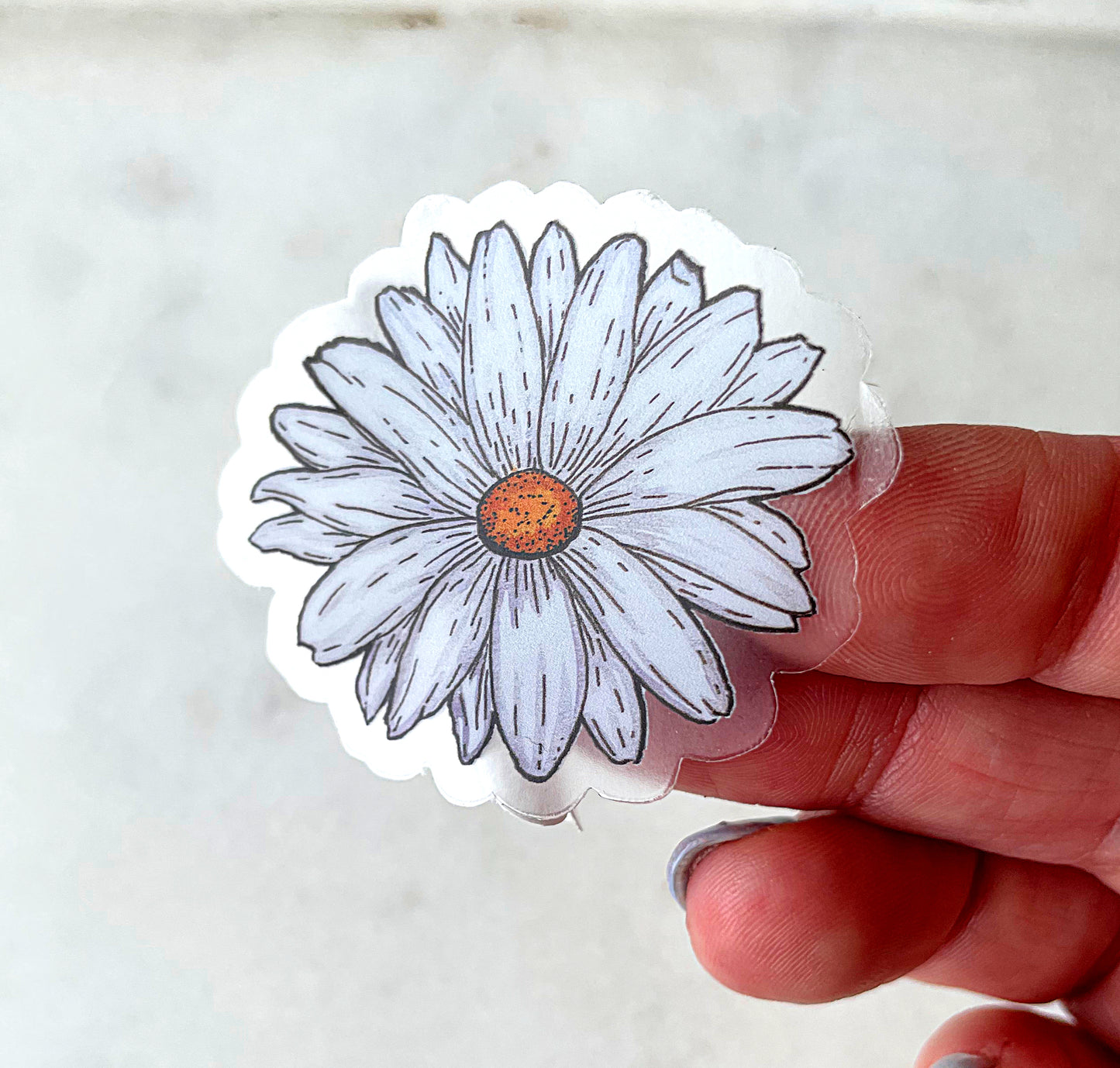 Floral white Daisy Watercolor Waterproof Vinyl decal sticker, bumper sticker, sticker for water bottle white mini Daisy sticker