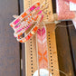 Hot Pink and Orange Loom woven Arrow beaded friendship bracelet