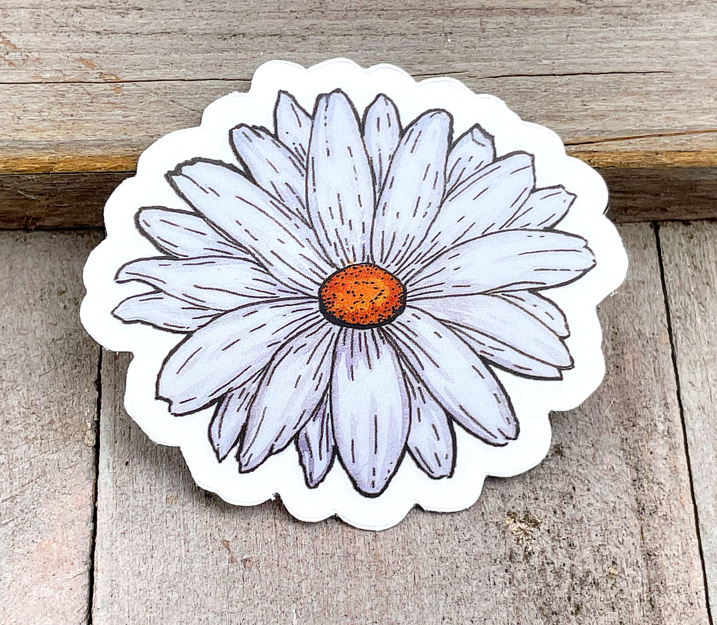 Floral white Daisy Watercolor Waterproof Vinyl decal sticker, bumper sticker, sticker for water bottle white mini Daisy sticker