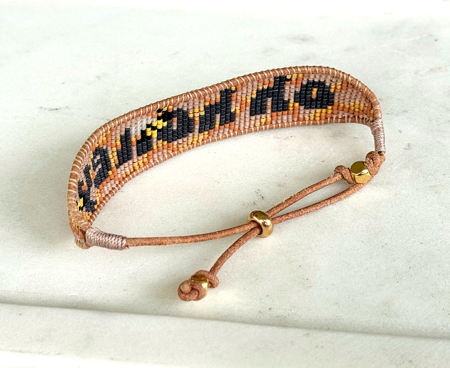 Oh Honey bee Bead Loom Woven Bracelet