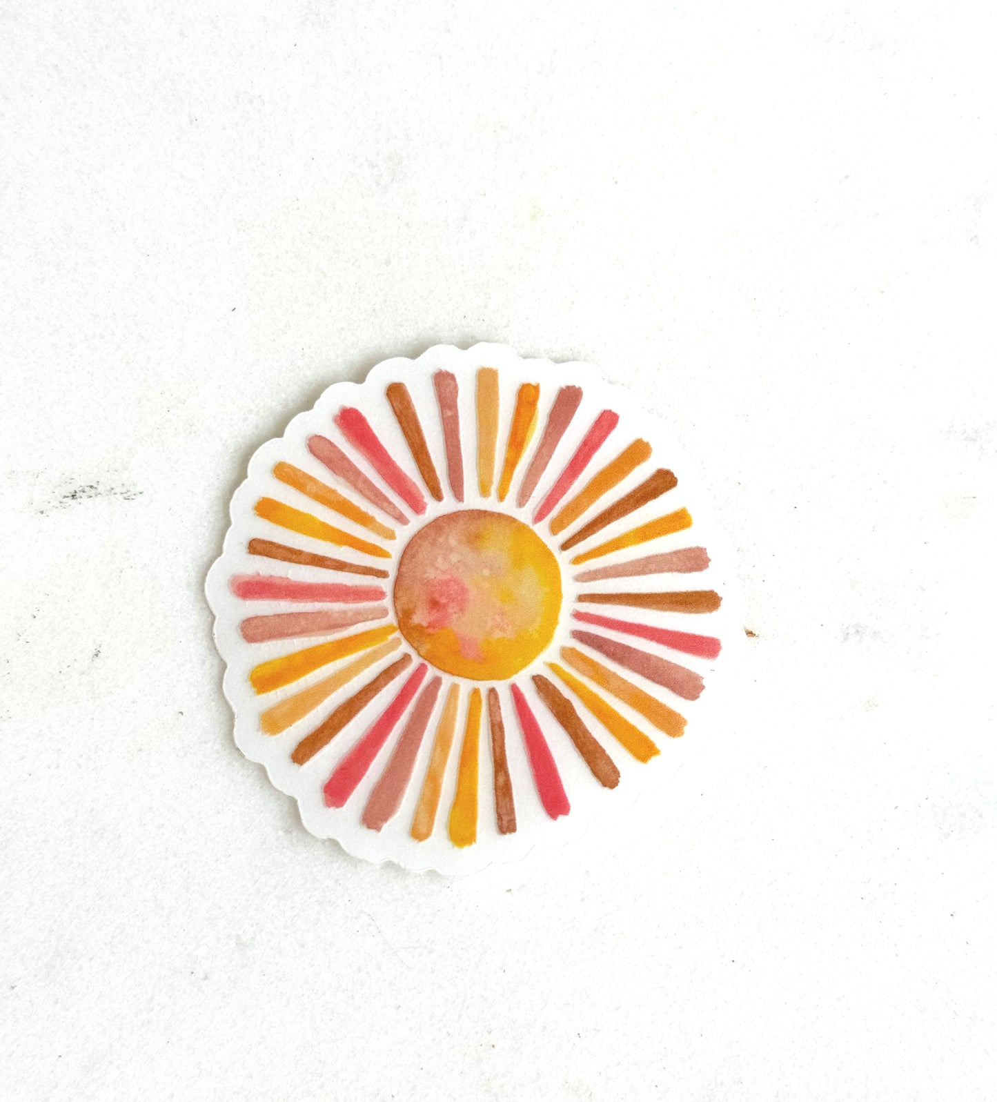 Boho sunshine Watercolor Waterproof Vinyl decal sticker, bumper sticker, sticker for water bottle white mini Daisy sticker