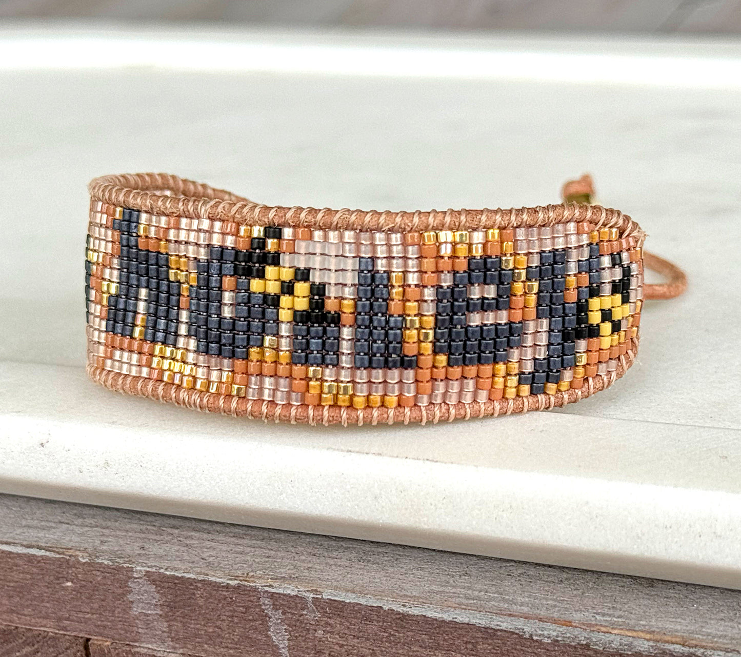 Oh Honey bee Bead Loom Woven Bracelet