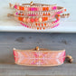 Hot Pink and Orange Loom woven Arrow beaded friendship bracelet