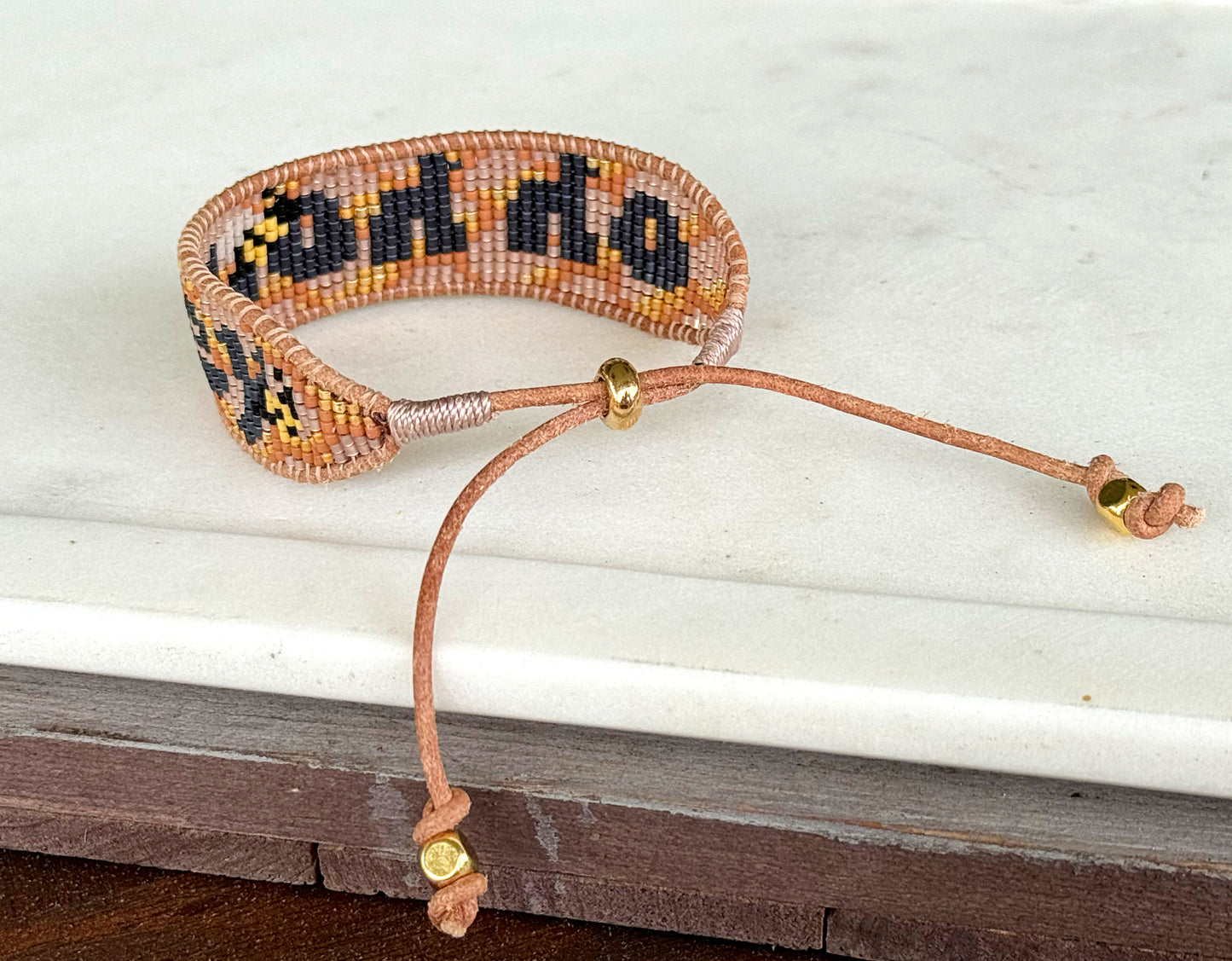 Oh Honey bee Bead Loom Woven Bracelet