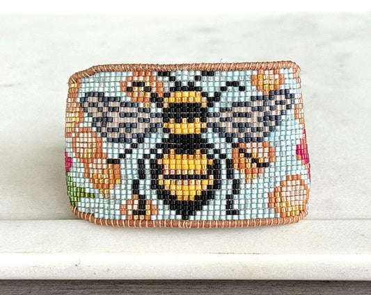 Bee Happy Bead Loom Woven Bracelet