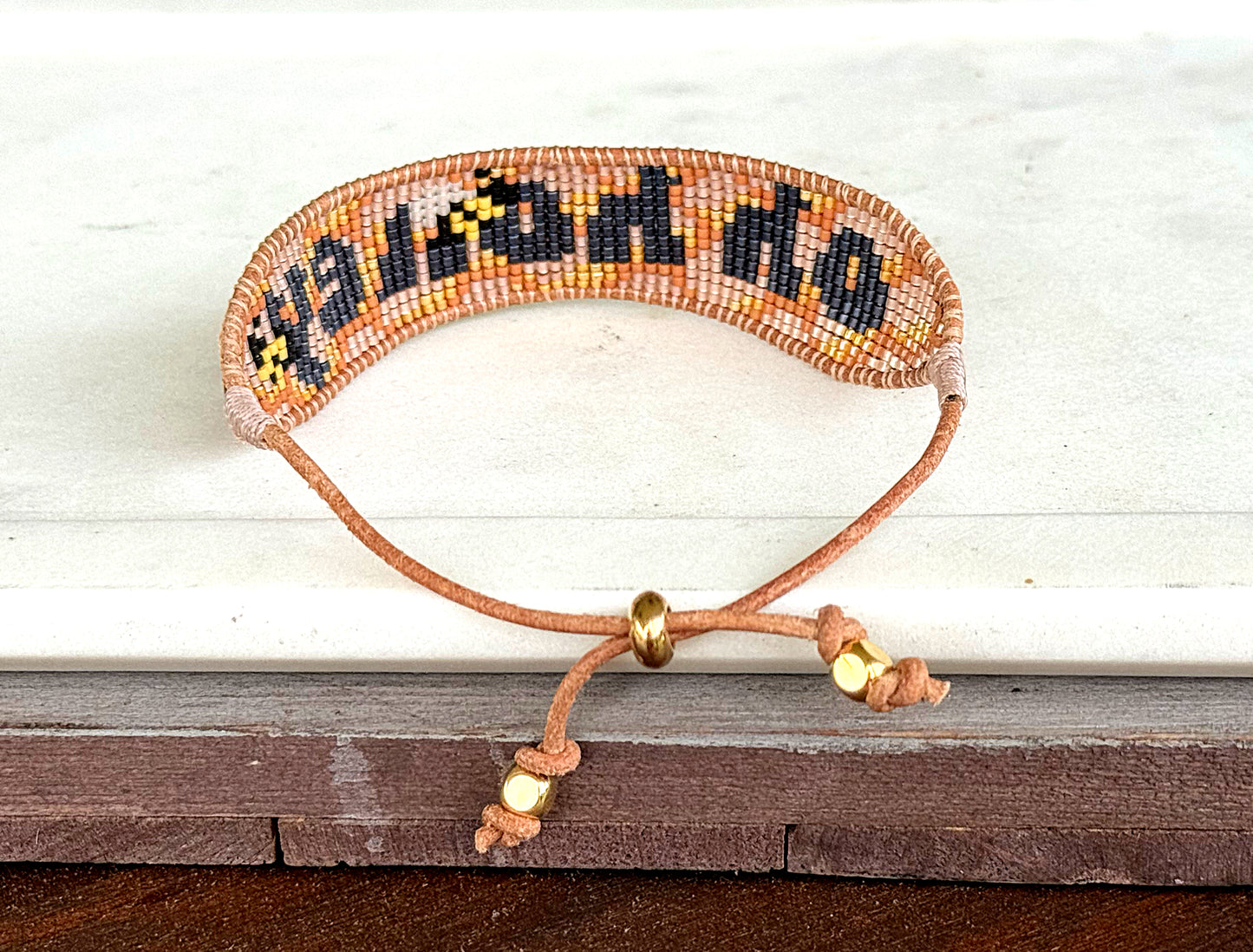 Oh Honey bee Bead Loom Woven Bracelet