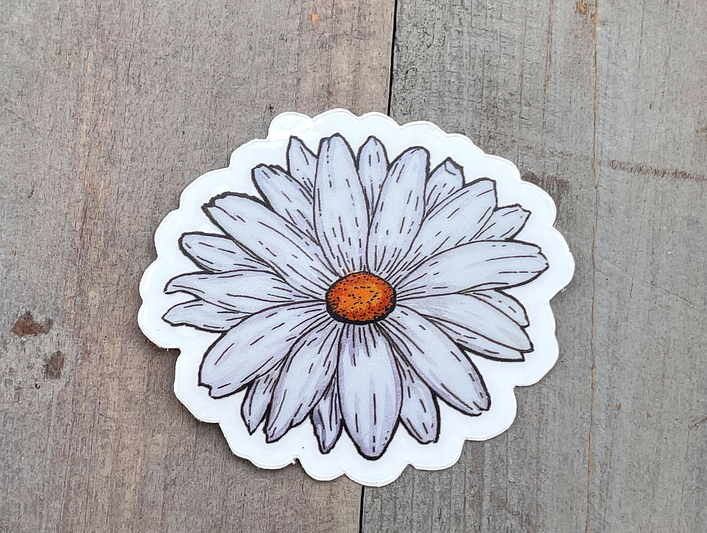 Floral white Daisy Watercolor Waterproof Vinyl decal sticker, bumper sticker, sticker for water bottle white mini Daisy sticker