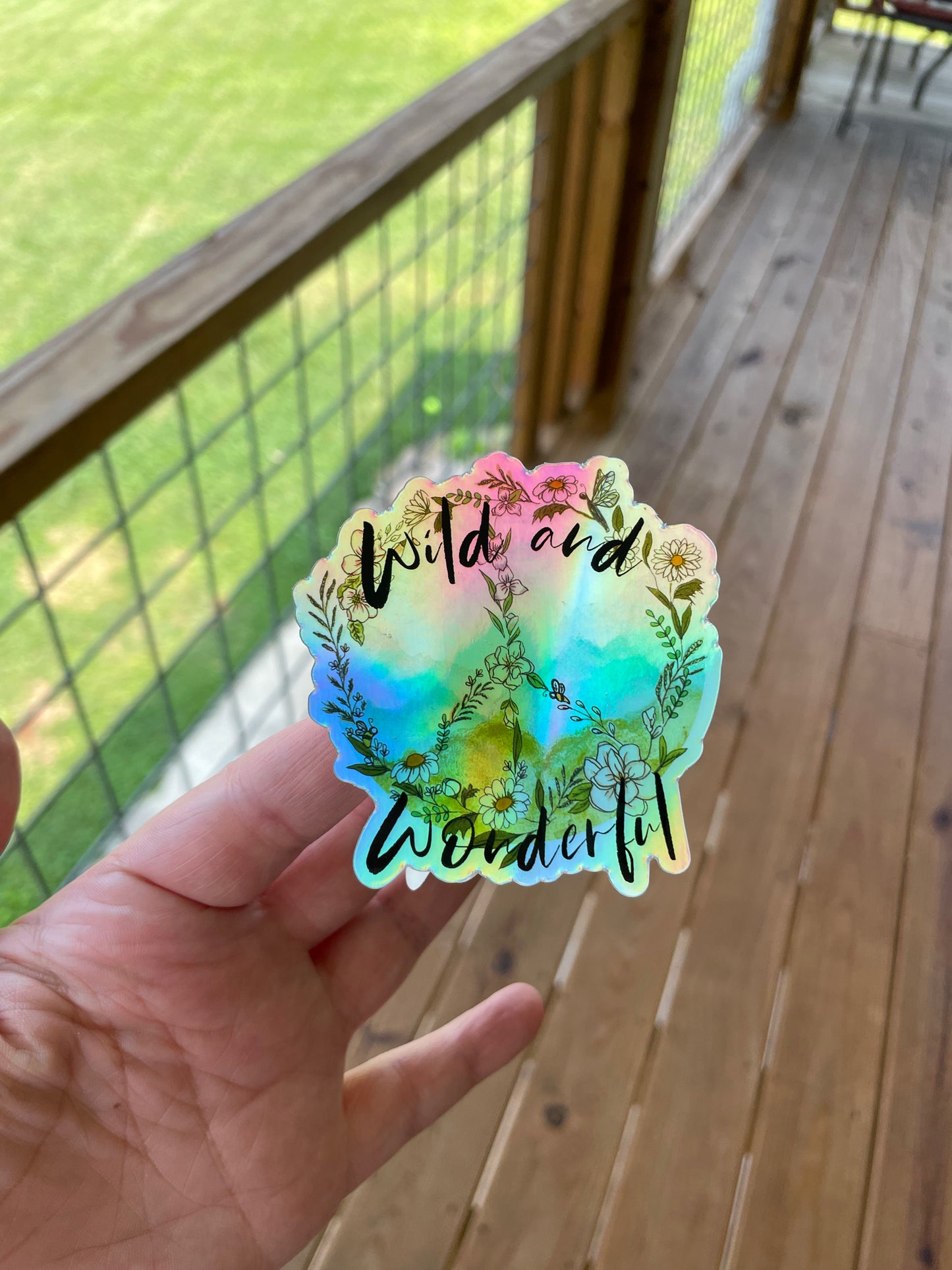 Wild and Wonderful West Virginia wildflower peace sign Waterproof Vinyl Decal