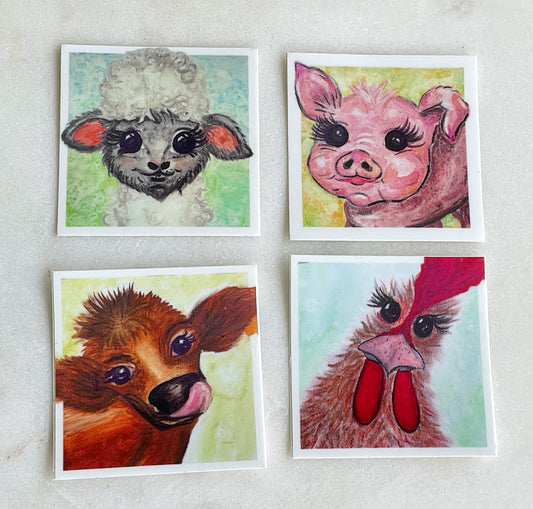 Farm animal sticker bundle
