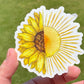Sun and Sunflower watercolor clear vinyl waterproof sticker