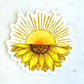 Sun and Sunflower watercolor clear vinyl waterproof sticker