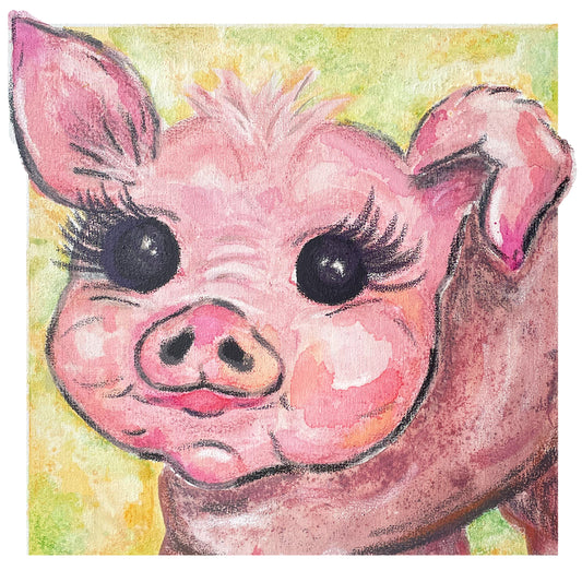 Pig Watercolor artwork Sticker
