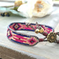 Loom Beaded Bracelet, Navy Gold Pink Southwestern Bracelet