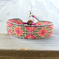 Pink Tribal Ombre Diamond beaded friendship bracelet