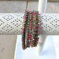 Gray and Faded Hot Pink 3x macrame Leather Wrap Bracelet