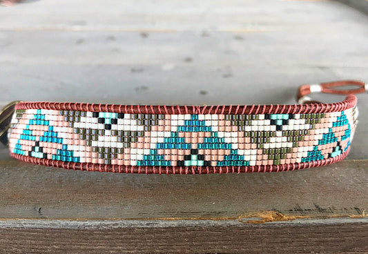 Southwest Geometric Bead Loom Woven Bracelet