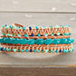 Teal Jade and Macrame Boho 3x wrap bracelet, unique macrame wrap bracelet