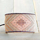 Rose Gold and Silver Extra wide Geometric bead loom woven cuff