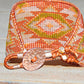 Blush and Copper Bead Loom Woven Wide Cuff, Native American Loom Bracelet