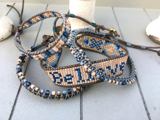 Ladder woven Bracelet, Stack Friendship bracelet