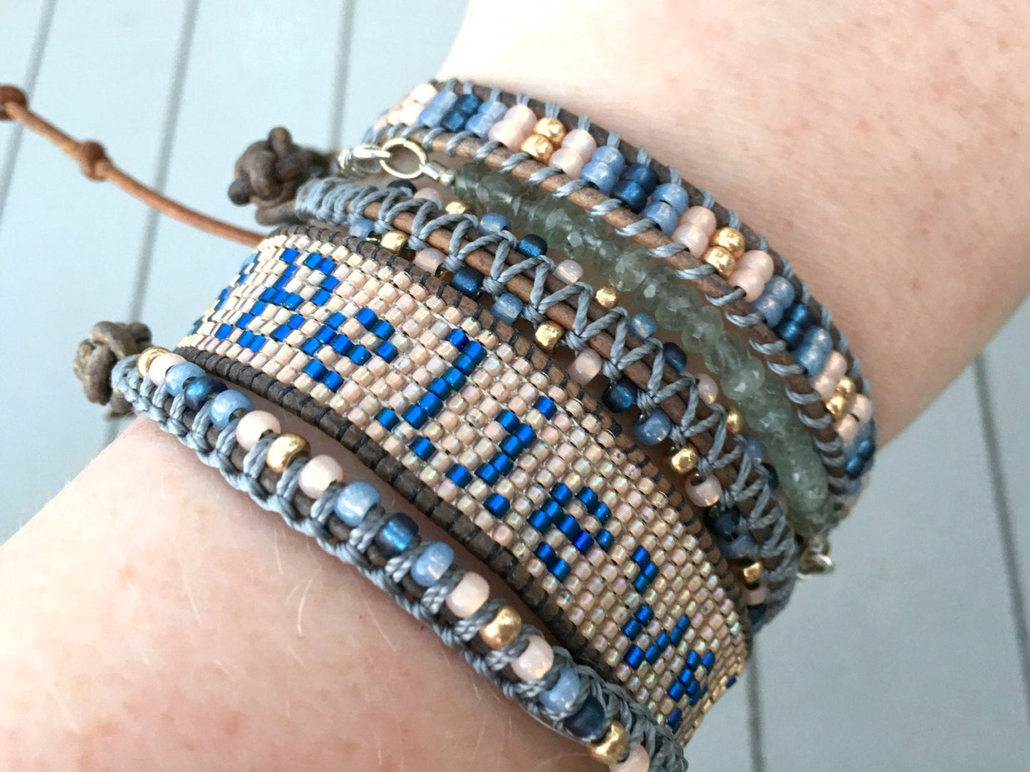 Ladder woven Bracelet, Stack Friendship bracelet