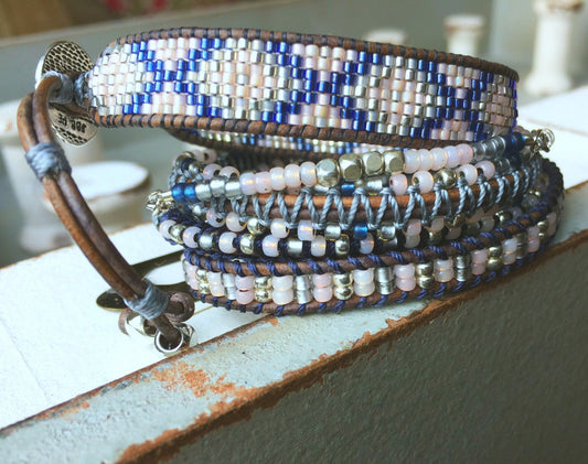 Ladder woven Bracelet, Stack Friendship bracelet