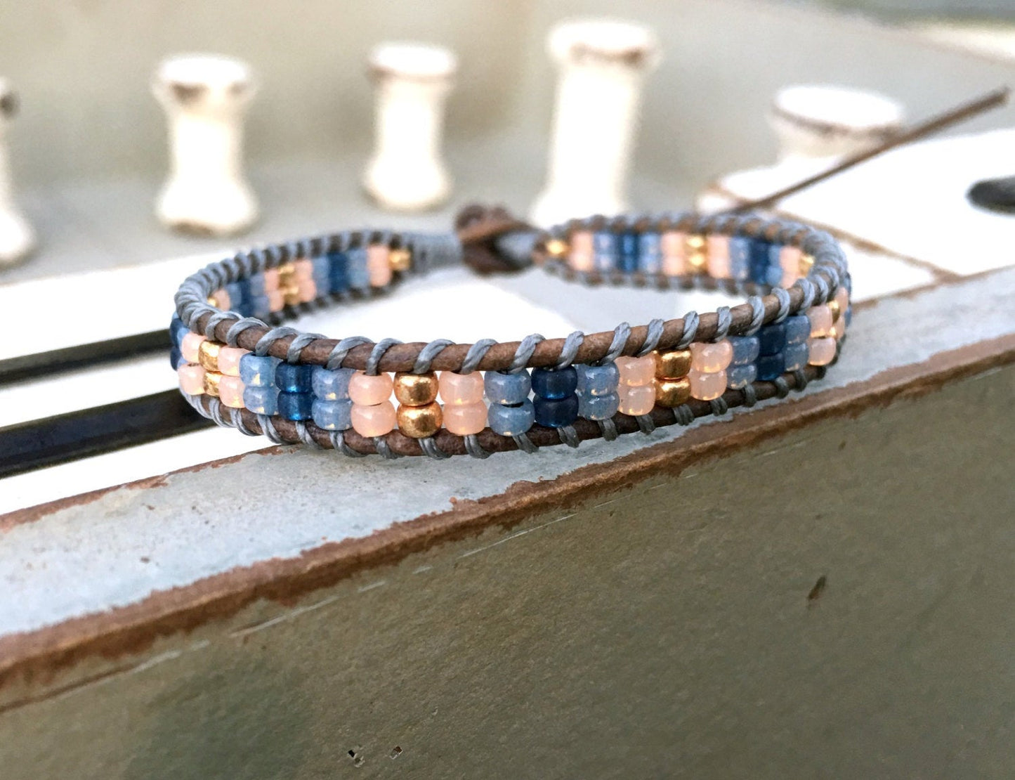 Ladder woven Bracelet, Stack Friendship bracelet