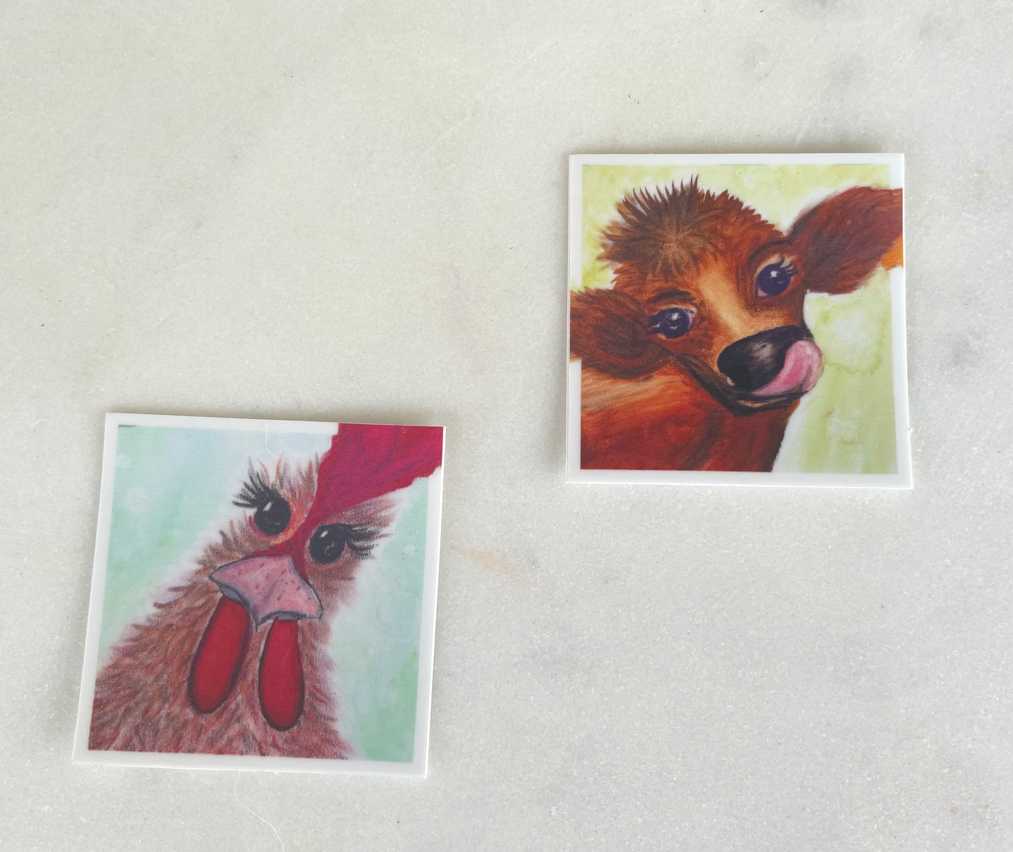 Chicken Watercolor artwork Sticker