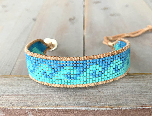 Wave Bead Loom Woven Bracelet