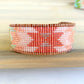 Coral, Green, and Turquoise Western Starburst Beaded Loom Bracelet