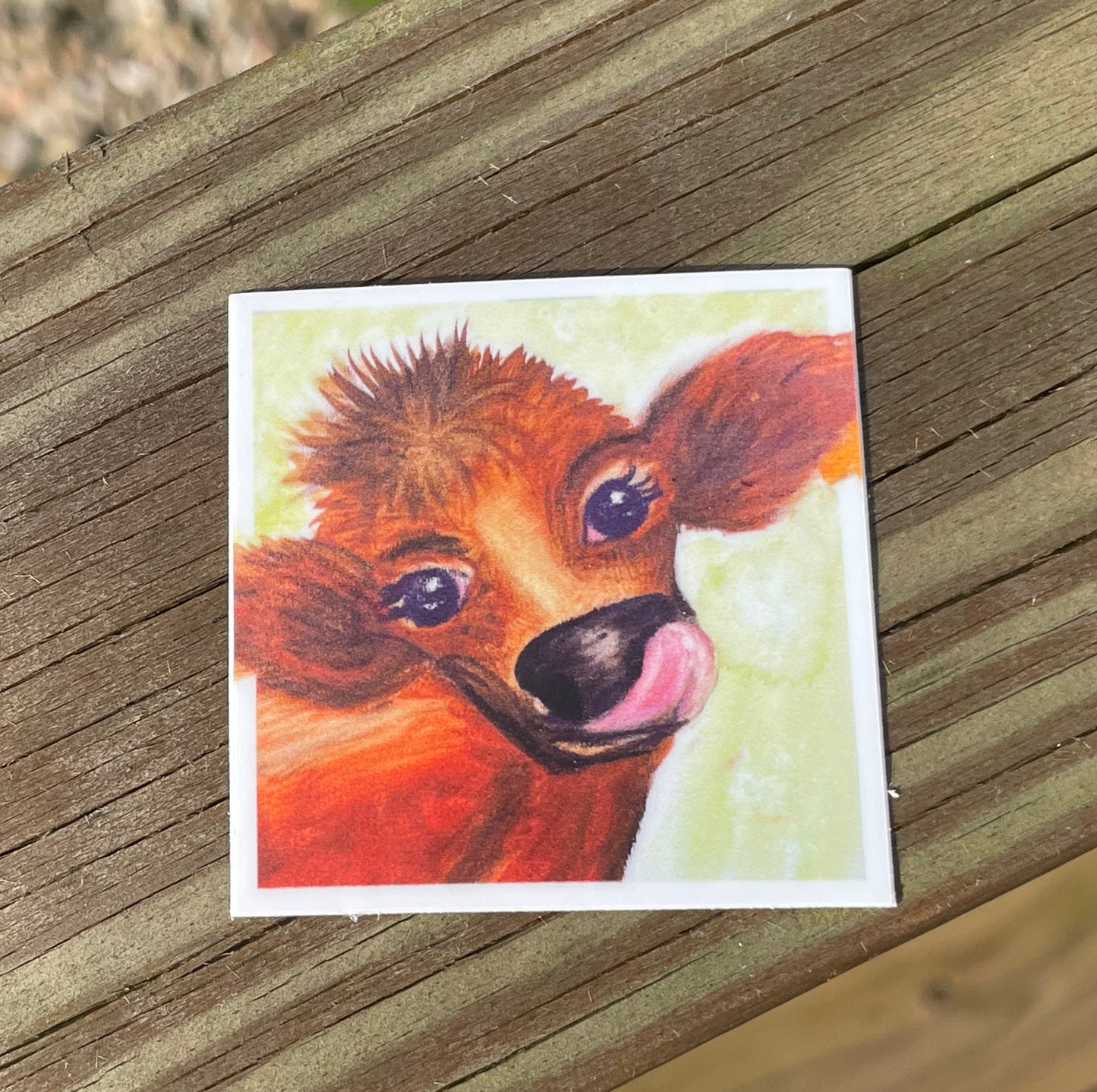 Calf Watercolor artwork Sticker