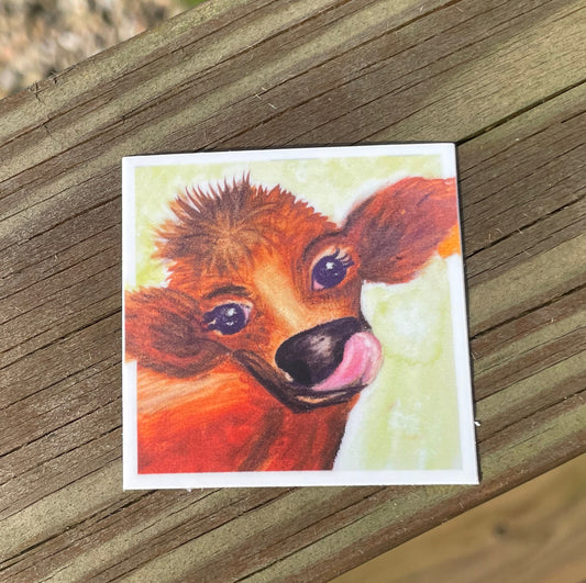 Calf Watercolor artwork Sticker