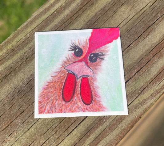 Chicken Watercolor artwork Sticker