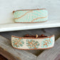 Monstera Palm Leaf Bead Loom Woven Adjustable Leather trim Bracelet