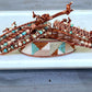 Earthy Tan Turquoise and Silver Beaded Macrame Bracelet Set