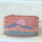 Western Sunrise Bead Loom Woven American Landscape Leather trimmed, adjustable bracelet