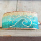 Beachy Wave and Sun Blue Faded Bead Loom Woven Slide Adjustable Bracelet