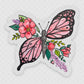 Butterfly Floral Watercolor Waterproof Vinyl Sticker butterfly sticker, bumper sticker, sticker for water bottle pink butterfly sticker