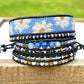Blue Daisy Bead Loom Woven Bracelet