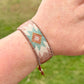 Blush Rose, Sea Glass and Rose gold Starburst Beaded Western Loom Bracelet