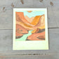 Grand Canyon Red Rock Polaroid style Watercolor Landscape waterproof vinyl decal