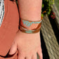 Red Rocks Western Grand Canyon Bead Loom Woven Bracelet Slide adjustable Clasp and Leather Trim