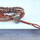 Smoky Quartz Tan, turquoise and silver macrame 3 wrap bracelet