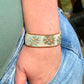 Monstera Palm Leaf Bead Loom Woven Adjustable Leather trim Bracelet