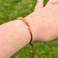 Sunstone and slide adjustable chain or leather stack bracelet