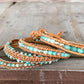 Seafoam and Aqua Jade Ombre Beaded Macrame Bracelet Set