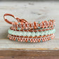 Sea glass Jade and Blush Rose Macrame Wrap bracelet