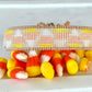 Faded Candy Corn Bead Loom Cuff bracelet, Halloween seed bead bracelet