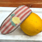 Lemon beaded bracelet with pink stripes